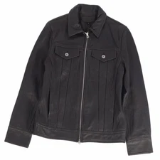 Jack Rose JACKROSE Jacket Leather Zip Up Lamb Outerwear Mens 4 Black Used MOLO-0