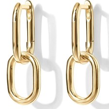 1 Pair of Fashionable Women Geometric Earrings Hoop Statement Dangling Earrings