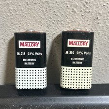 Vintage Mallory Electronic Batteries M-215 22 1/2 Volts USA For Display Only