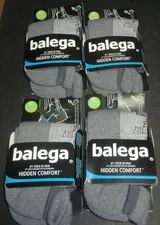 Balega Unisex Adult Hidden Comfort Performance (4 pair) No Show  M, Carbon/Grey