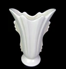 Shawnee Pottery USA Art Deco Mid Century Modern White Vintage 8 1/4" Vase 1940s
