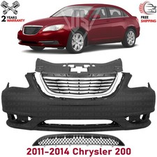 Front Bumper Cover Primed Plastic Grille Assembly For 2011-2014 Chrysler 200
