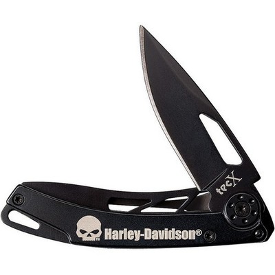 Case Cutlery TecX Harley-Davidson Dinero Knife Black Stainless Steel Skull 52213