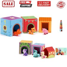 Topanifarm Blocks - Build a Farm, Wooden Blocks  Animal Toys - Sorting  Sta...