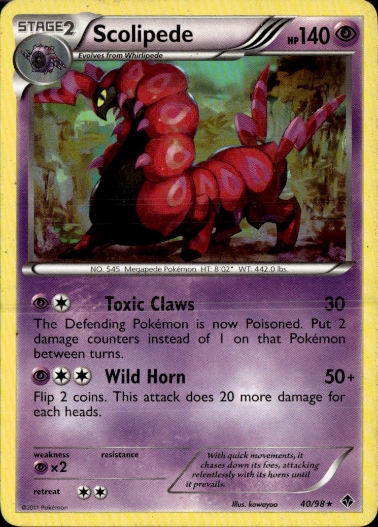 Scolipede Rare Emerging Powers 40/98 NM