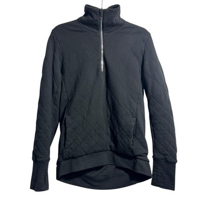 Lululemon Sweatshirt Womens 4 Gray Quilted 1/2 Zip Mock Neck Pullover Jacket