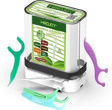 Dental Floss Pick Holder, Floss Pick Dispenser with 90 Unflavored Floss Picks fo