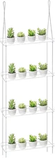 Acrylic Plant Shelves for Windows, 4-Tier Clear Matte Hanging Window Plant Shelv