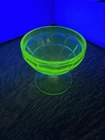 Hazel Atlas Colonial Block Green Depression Glass 4oz SHERBET Uranium 3"