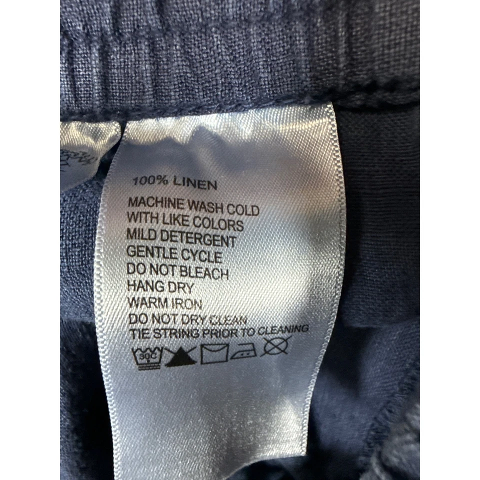 Pantalones Tommy Bahama de lino calce relajado cintura con cordón para mujer talla XS azul crucero Foto 4 de 4