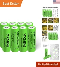 8Pcs AA Battery 1.2V Rechargeable NI-MH 300Mah for outside Solar Lawn Light (...