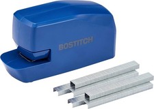 Bostitch Office Portable Electric Stapler, 20 Sheets, AC or Battery Blue