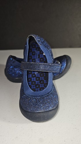 Hanna Andersson Maya T Mary Jane Shoes Blue Glitter Size 9M - Picture 3 of 13