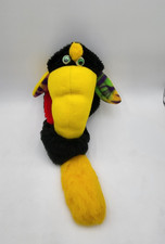 Original Professional Hand Made Plush Tucan Puppet Google Eyes Yellow Beak 28"