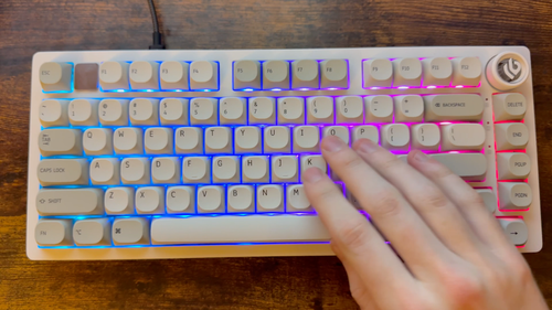 Aluminum Vintage Style Custom Mechanical Keyboard  RGB Brown Switches 75% Wired - Video 1 of 1