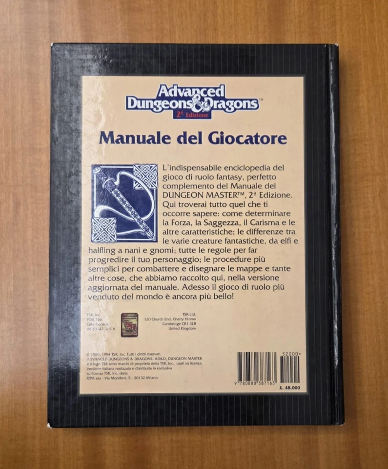 Advanced Dungeons & Dragons (2nd Ed) - Manuale del Giocatore ITA D&D - Immagine 2 di 4