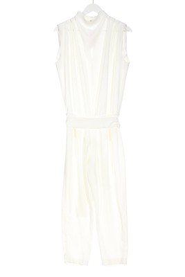 AMANDA UPRICHARD Langer Jumpsuit Damen Hose Gr. DE 38 weiß Casual-Look