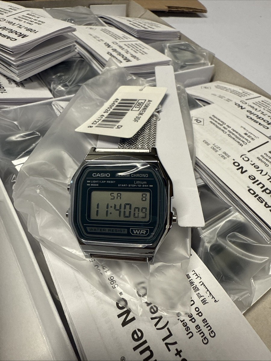 Casio Vintage Series A158WEM‑3D Stainless Steel 33mm Green Dial