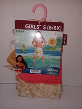 Disney Moana Halloween Costume Outfit Play Dress-Up Girls Small 6/6X NWT