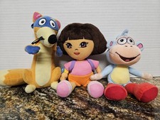 Set Of Dora The Explorer Beanie Babies Dora Swipper & Boots TY Plush Stuffed Toy