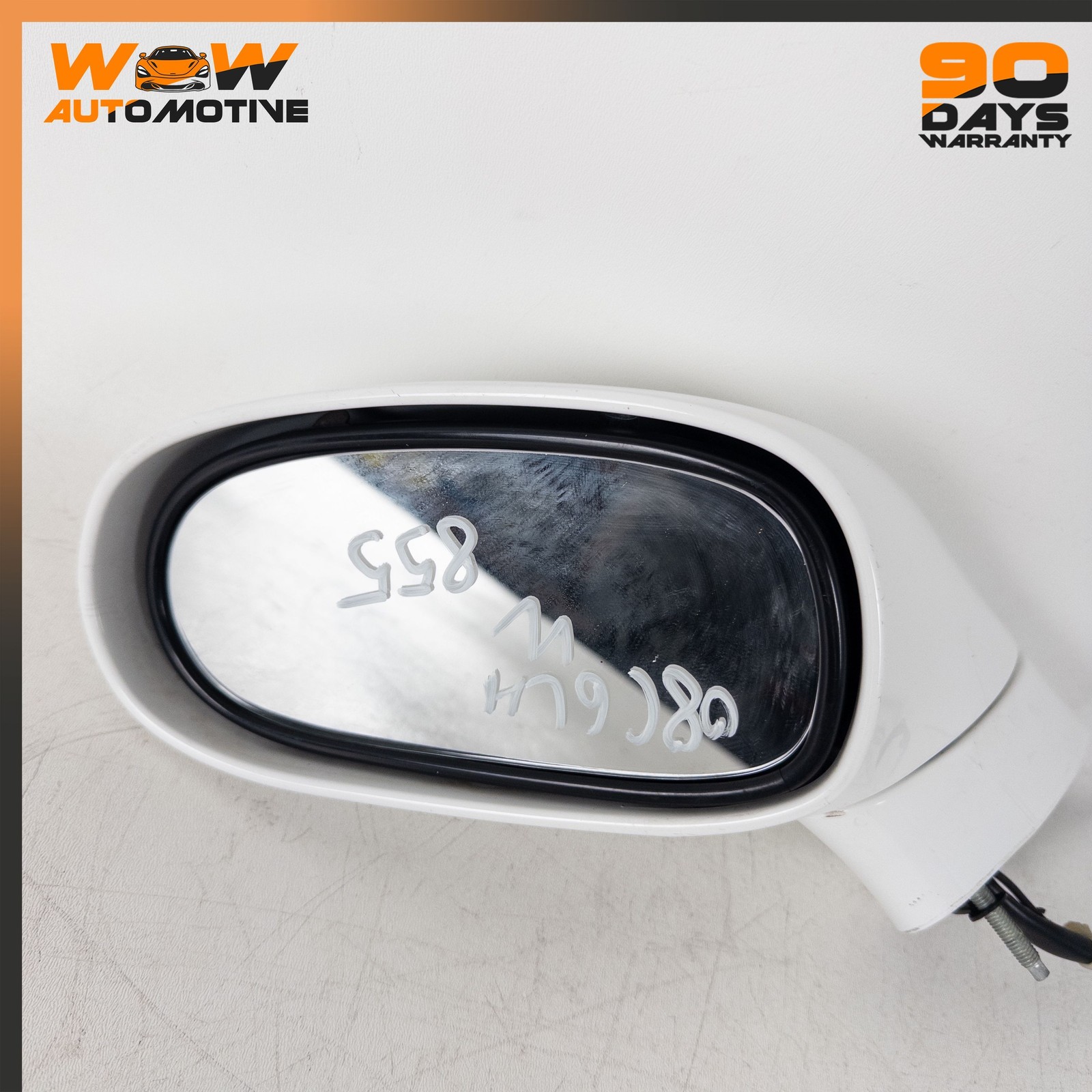 05-09 CHEVROLET CORVETTE C6 FRONT LEFT POWER FOLD DOOR MIRROR ASSEMBLY WHITE OEM