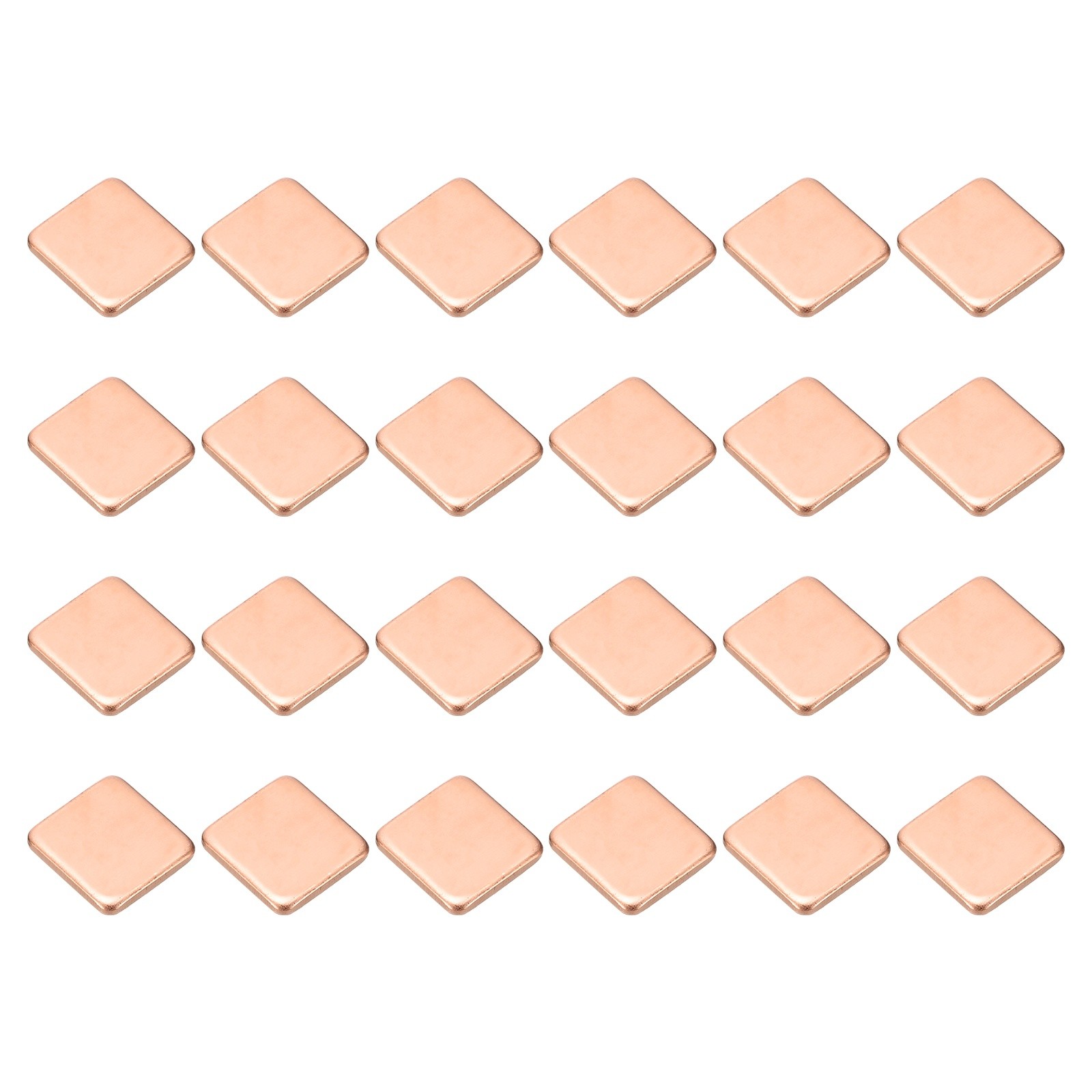 24 Pcs Heatsink Copper Pad Shim IC Chipset GPU Thermal Heatsink (15x15x2mm)