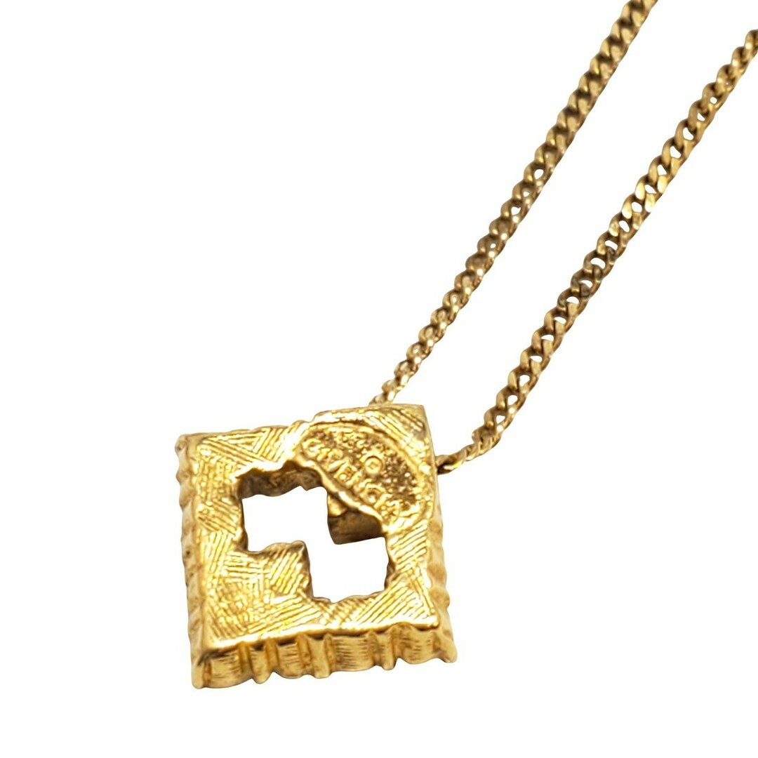 GIVENCHY Necklace Accessory Jewelry Logo GP Rhinestone Gold Women Used NE51-0 thumbnail 2