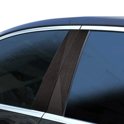 Carbon Fiber Door Window B-pillars Molding Cover For Mercedes Benz C Class 14-18