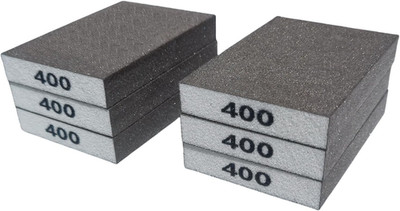 Sanding Sponges 6 Pack 400 Grit Superfine Wet Dry Hand Blocks Wood Metal Polish