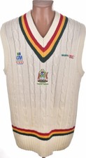 CUMBRIA CRICKET BOARD 1990'S CABLE KNIT VEST JUMPER PRO TEC SIZE XL ADULT