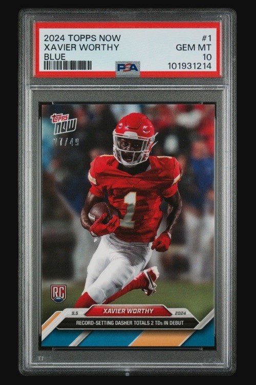 Xavier Worthy Topps Now #1 Blue