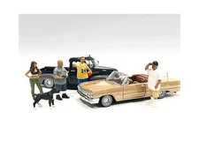2023 American Diorama Lowriderz Dog 5-Piece Figurine Set for 1/18 Scale Models