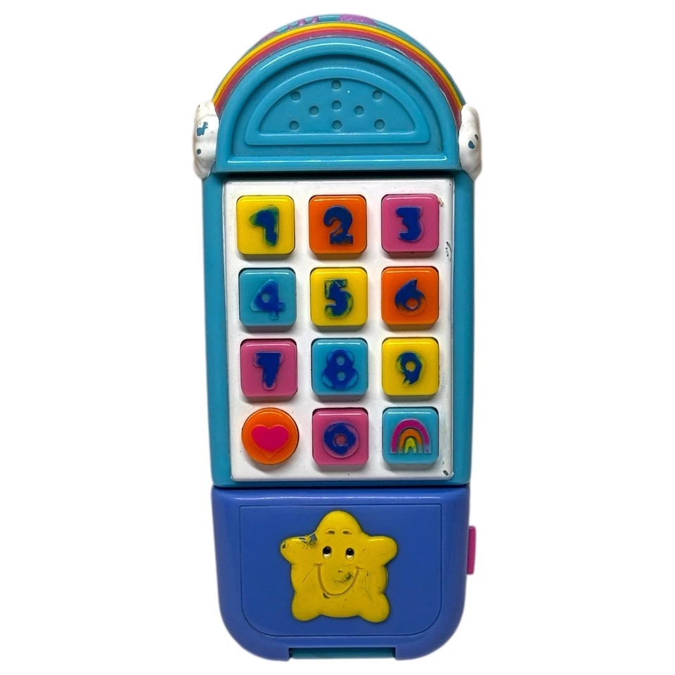 Vintage 2004 Care Bears Flip Cell Phone Toy Rare Works Purple Bear HTF - Image 3 of 4