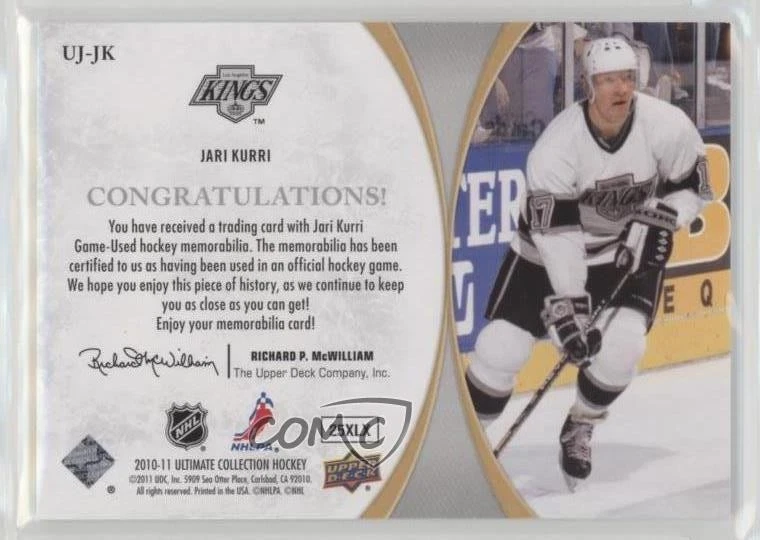 2010-11 Ultimate Collection Ultimate Jerseys /100 Jari Kurri #UJ-JK HOF - Image 2 of 2