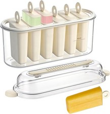 6-Cavity Popsicles Molds, DIY Homemade Ice Pop Mold, Plastic Popsicle Molds with