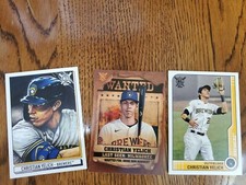 Christian Yelich 2021 Topps Big League Baseball Lot (3) Base + Wanted + Art
