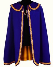 Garde Umhang Prinzenmantel blauer Samt lang Kostüm Uniform Musketier Fasching 