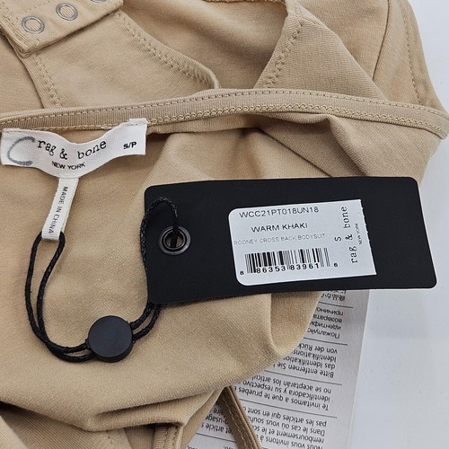 Rag & Bone Rooney Cross Back Bodysuit Beige Women’s Size Small NEW Minimalist - Picture 7 of 11