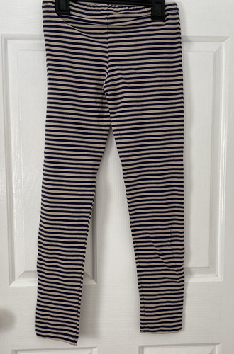 Jasper Conran Leggings Girls 11-12 Years Blue Beige Stripe Soft Jersey - Picture 2 of 12