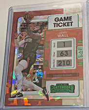RARE JOHN WALL GREEN ICE GAME TICKET PARALLEL 2021-22 PANINI CONTENDERS ROCKETS