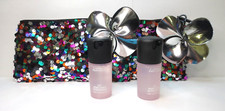 MAC GIFT SET SEQUIN MAKEUP BAG  PREP PRIME FIX ROSE LOT OF 2 