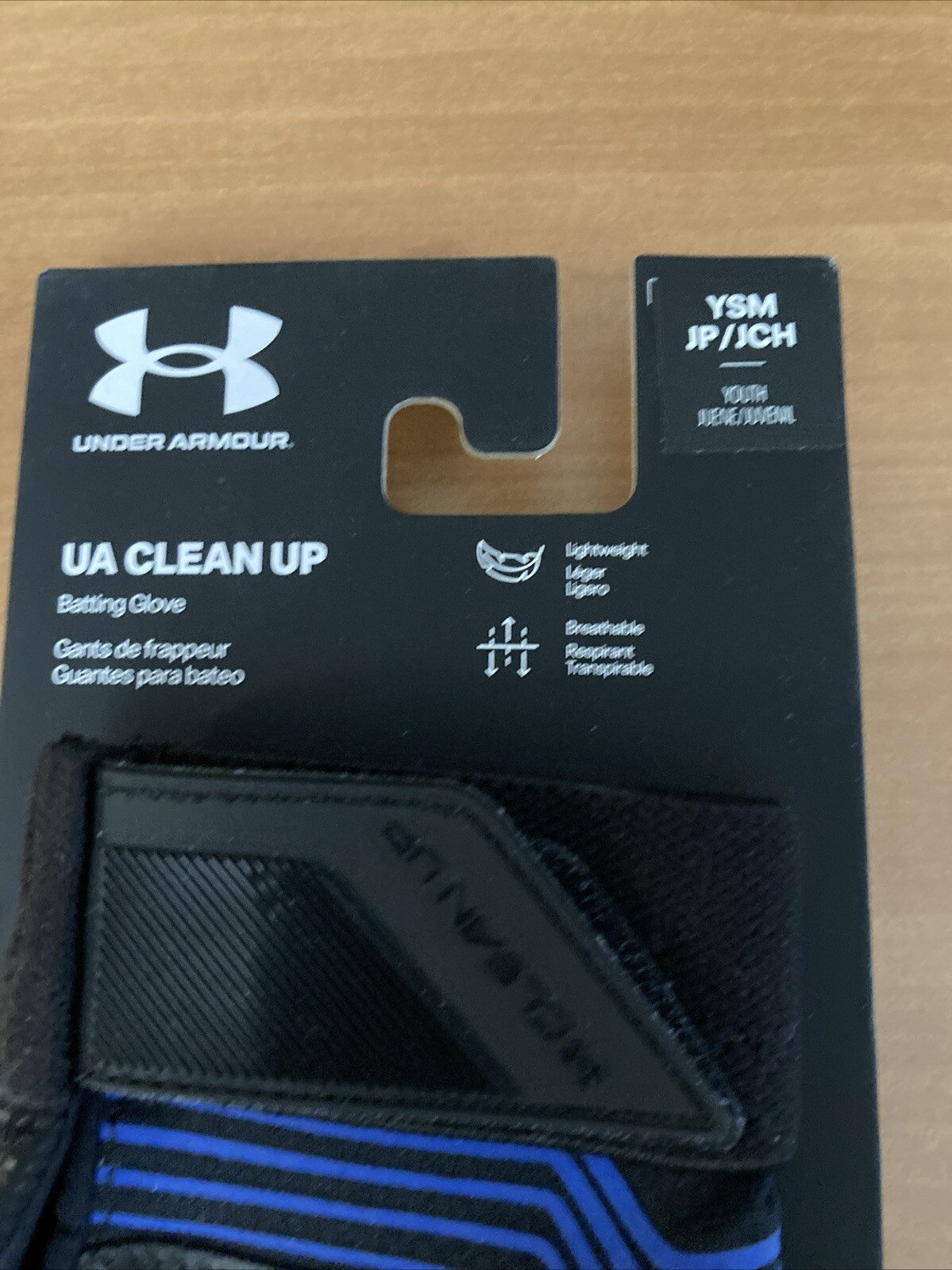 Under Armour UA Clean Up Youth Batting Gloves Black Blue Sz Youth Small New YSM thumbnail 2