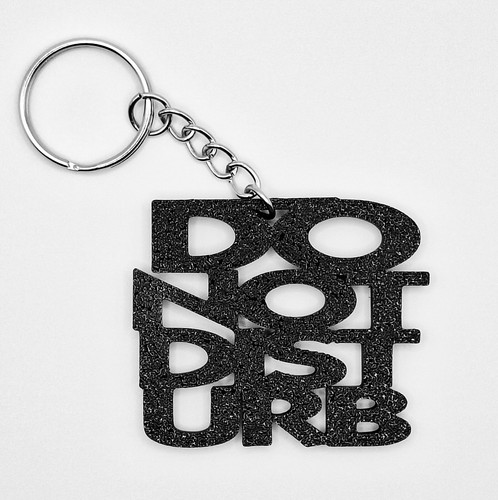 Cute Do Not Disturb Keychains for Women – Handmade Privacy Keyring – 30 Colors - Picture 4 of 10