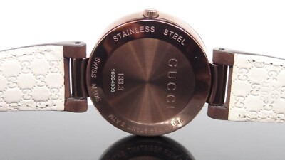Gucci YA133309 Swiss 133.3 Series Interlocking Brown Leather Strap
