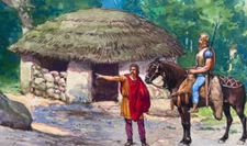 Vintage Drawing Original Art Deco Gouache Illustration Gaulle Artwork