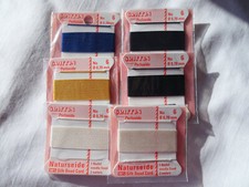 SIX Griffin Cards 100 Silk Thread Cords W/Needle Size 10 Multi Color G223 DNG