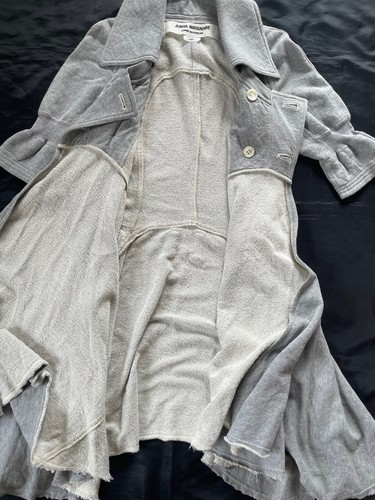 JUNYA WATANABE COMME des GARÇONS Cotton Knit Jersey Trench Coat Made in Japan - Picture 4 of 17