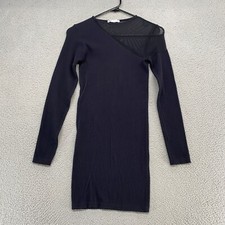 Zara Dress Womens XS / Small Mesh Shoulder Long Sleeve Ribbed Bodycon Seamless