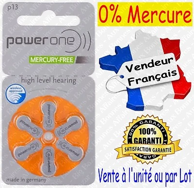Piles Auditives 1,45V Power One VARTA P13 PR48 A13 ( ORANGE ) Livraison Gratuite