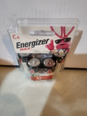 Energizer MAX E93BP-4, Four Alkaline C Type Batteries **